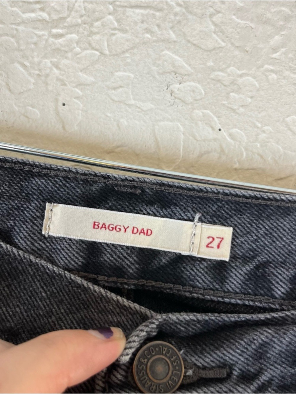 Levi's Baggy Dad Straight Leg Jeans in Blackstone Wash - Picture 13 of 14